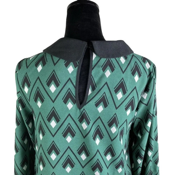 🏷️5/$25 modcloth Green Shift Dress “ You Make Loving Fun” Size Small - Picture 6 of 7